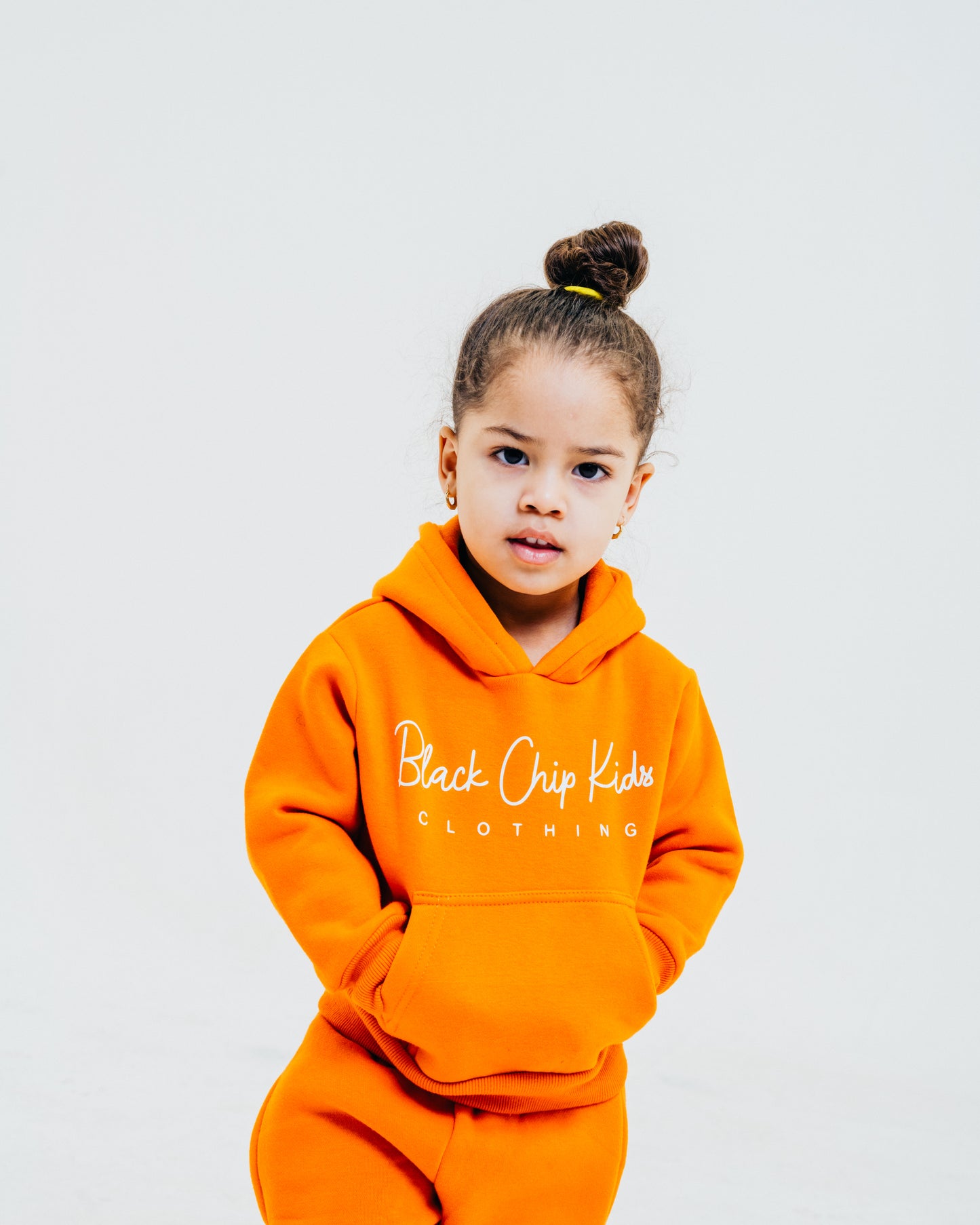 Kids Black Chip Kin Script Hoodie Jogger Set